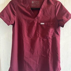 Figs Maroon Scrub Set